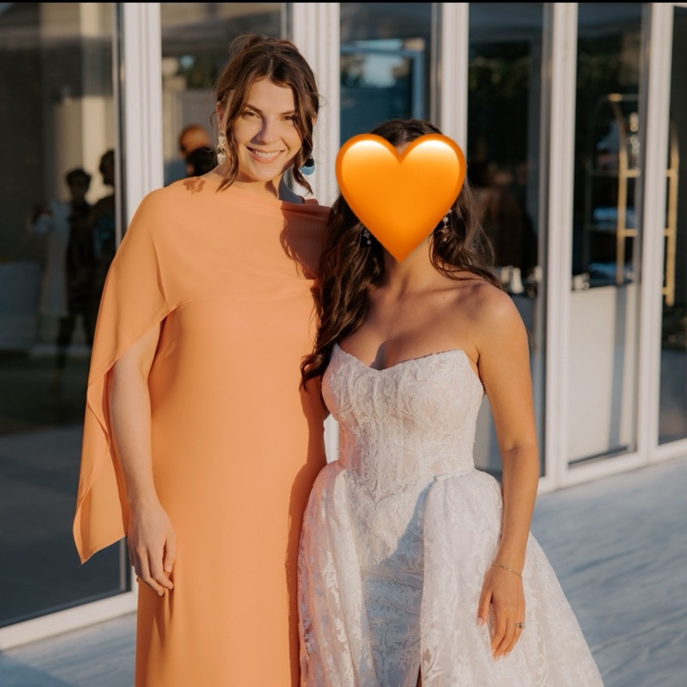 Chic Strapless Orange Maxi Dress - Picture 2 of 2